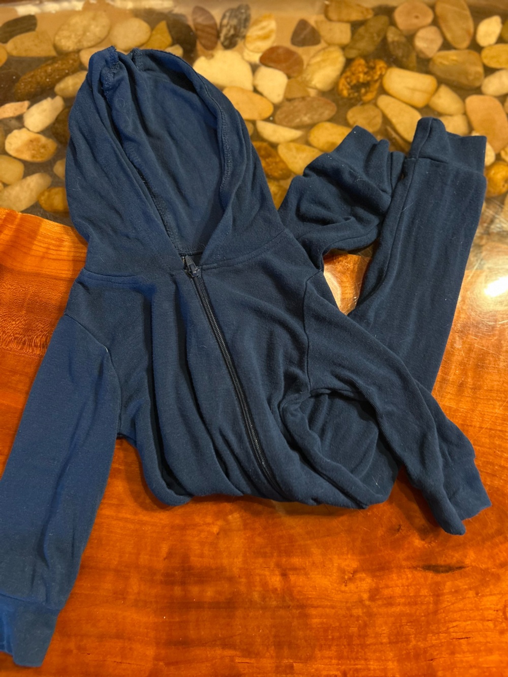 Kyte Dark Navy Full-Zip bamboo Hooded Sweater
